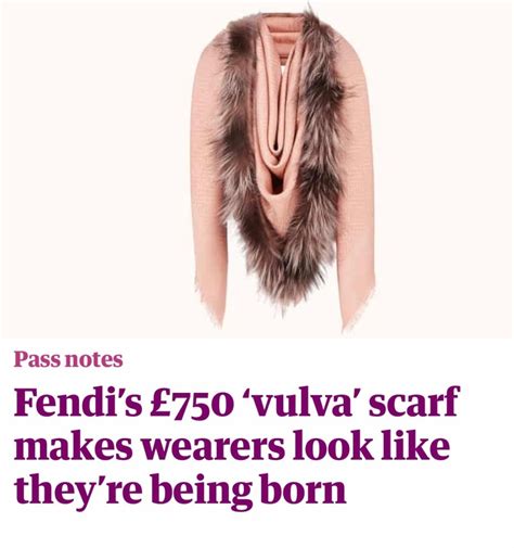 fendi vulva scarf|Fendi’s £750 'vulva scarf' goes viral after shoppers compare it to a .